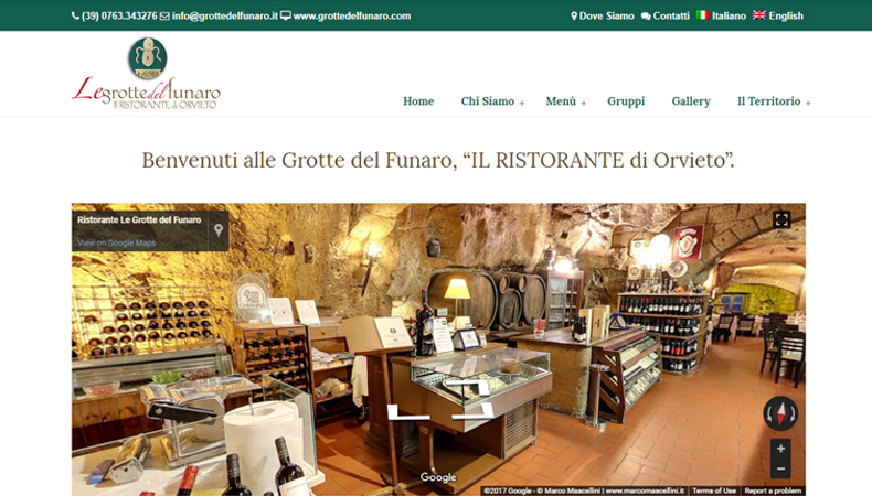 Ristorante Le Grotte del Funaro sito web